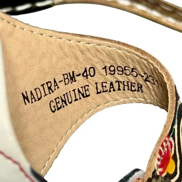 L'ARTISTE Nadira Genuine Leather Floral Embellished Strappy Comfortable Sandal - Picture 12 of 13